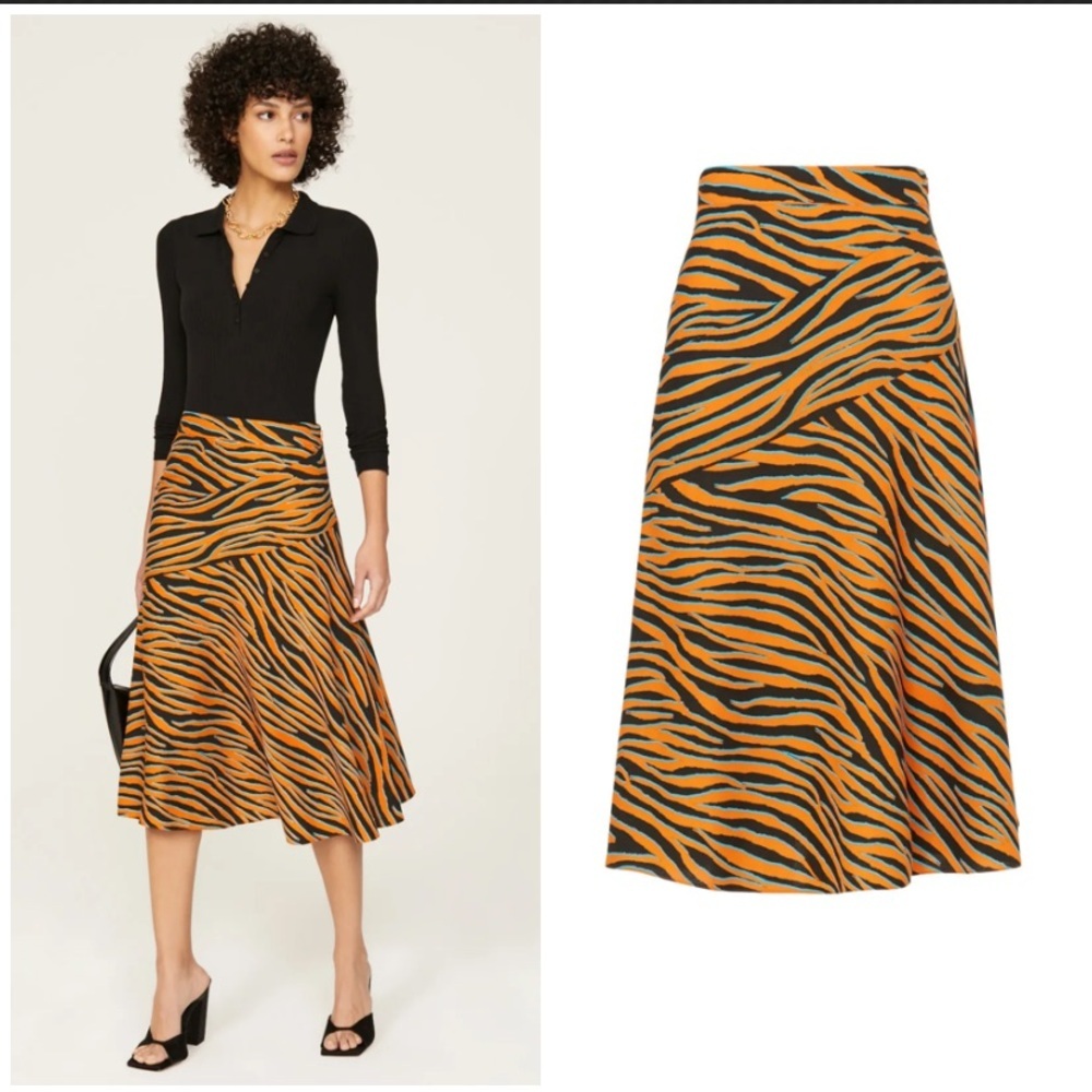 Diane Von Furstenberg Lilo Zebra Print Skirt size 6